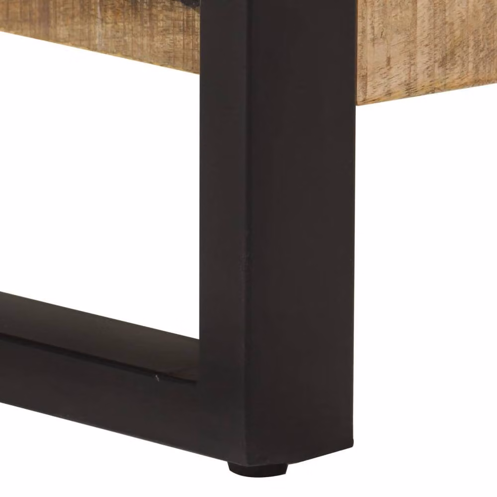 Berkfield Home Rustic Mango Wood Coffee Table in Brown, W: 120 cm, D: 55 cm, H: 40 cm – 4