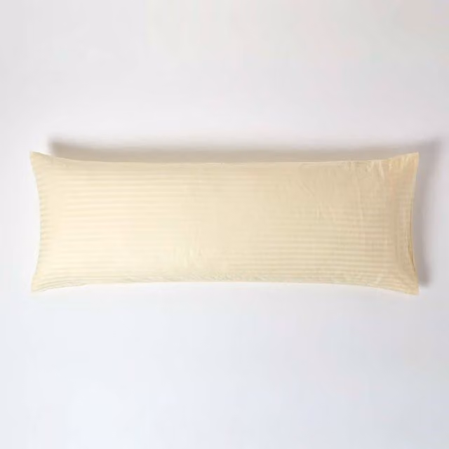 Homescapes Egyptian Cotton Body Pillowcase, 330 Thread Count, Yellow