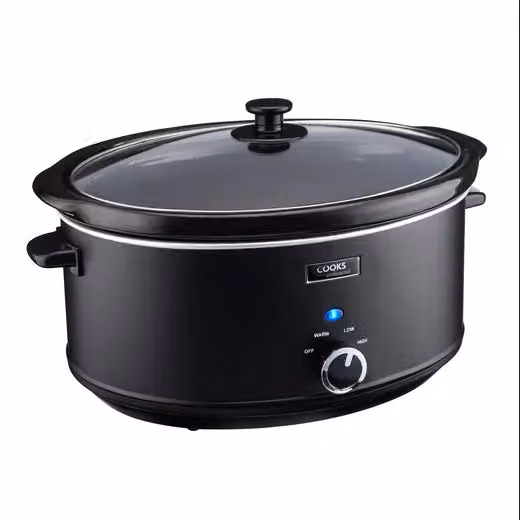Cooks Professional 3.5L Slow Cooker in Black with Glass Lid and Removable Dishwasher Safe Bowl – 2