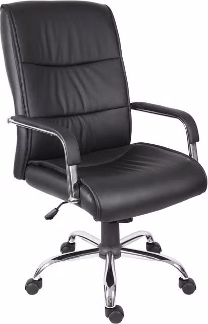 Teknik Kendal Modern Task Chair in Black with Synthetic Leather and Fabric Finish