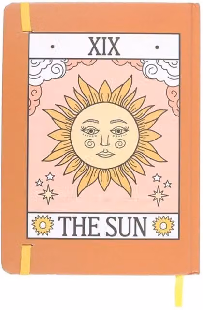 KDMK Vintage The Sun Tarot A5 Hardcover Lined Notebook in Orange and Gold