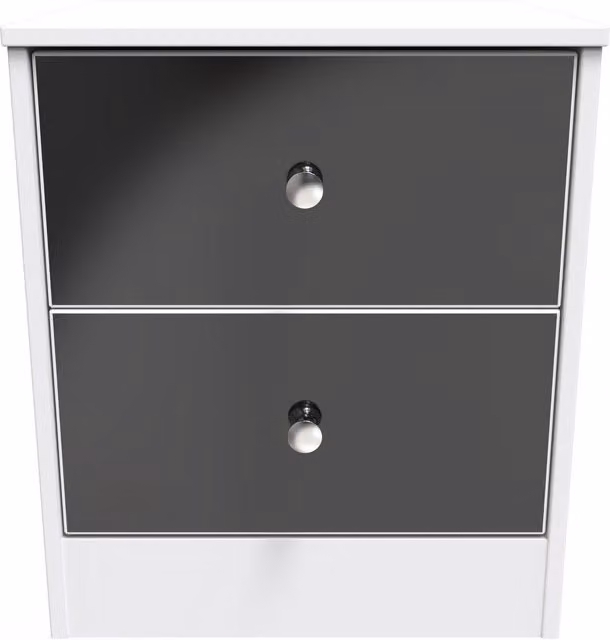 Ready Assembled 2 U Taunton 2 Drawer Bedside Cabinet in Black – 1