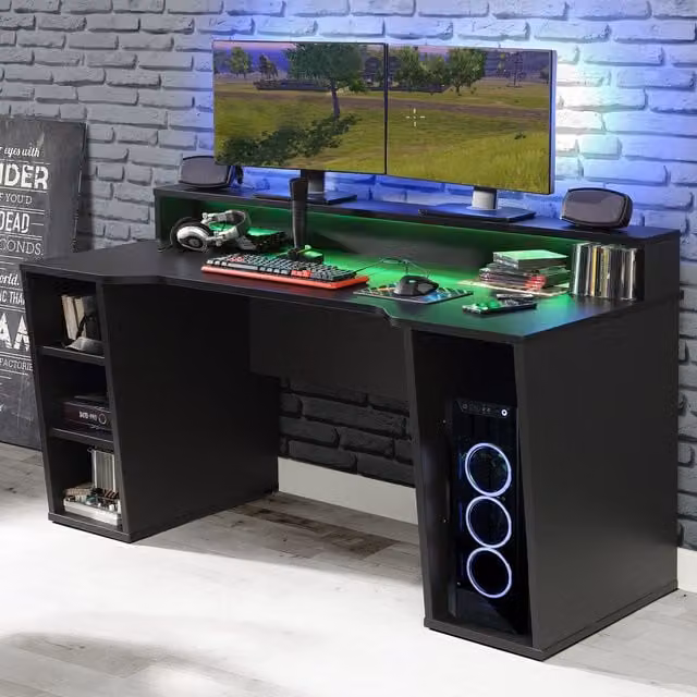 Furniture To Go Black Modern Gaming Desk