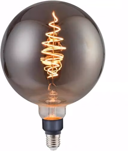Nordlux Deco Globe Bulb, Smoked Black Glass, E27, 1800K Warm White, Dimmable – 3