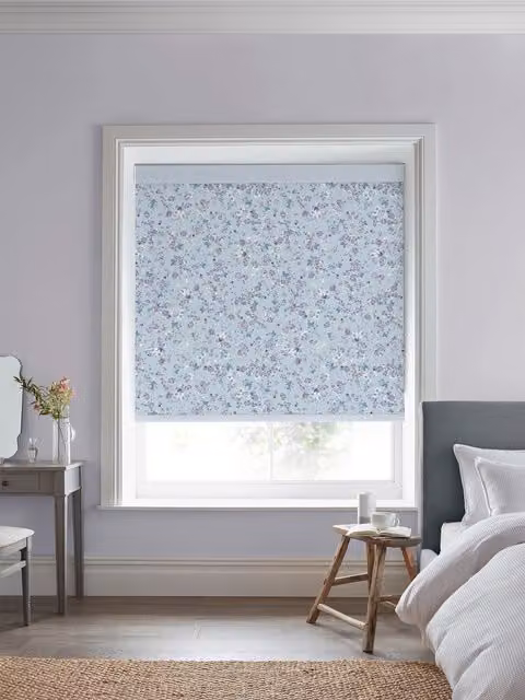 Laura Ashley Blossoms Made to Measure Blue Floral Blackout Roller Blind