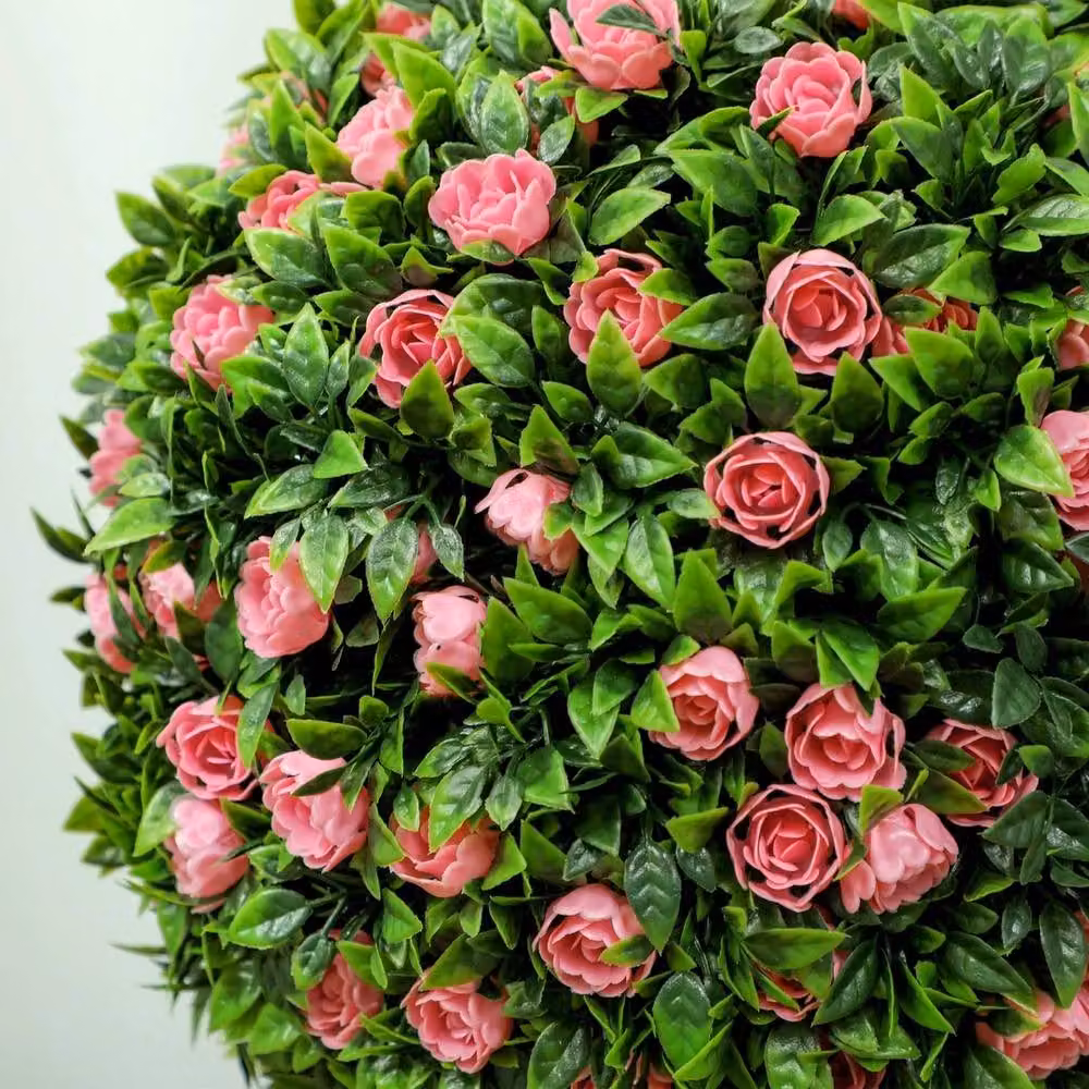 NESTLUNE Set of 2 Green Artificial Rose Flower Plants, Height: 100 cm, Width: 15 cm – 5