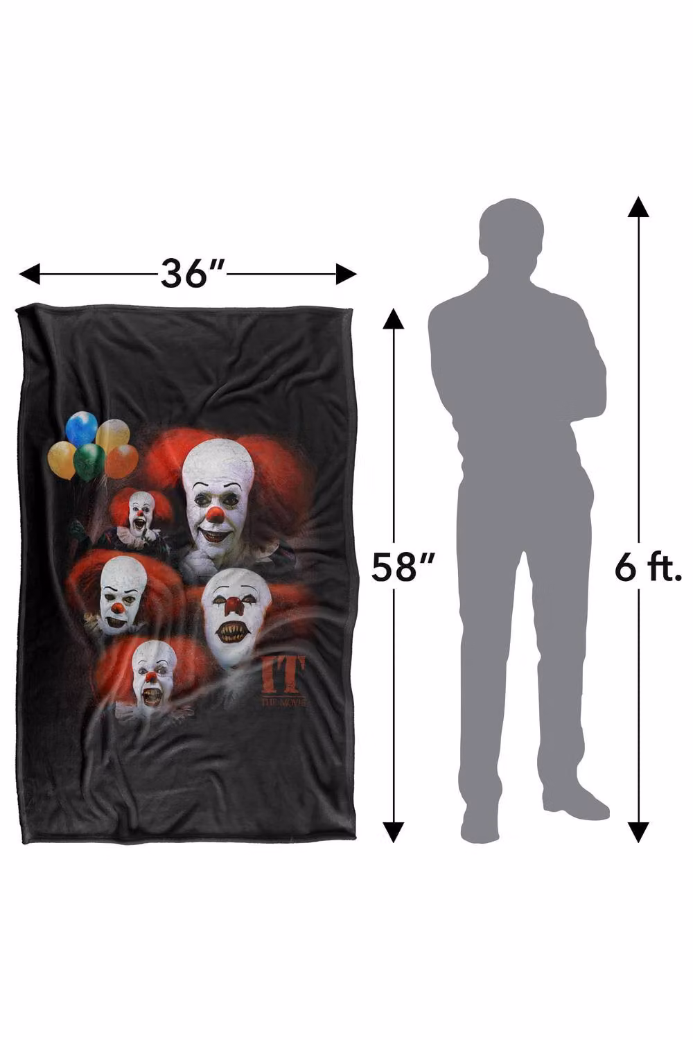 LOGOVISION It 1990 Many Faces of Pennywise Super Soft Silky Touch Fleece Throw Blanket, Multicolour, W: 91.44 cm x D: 147.32 cm – 8