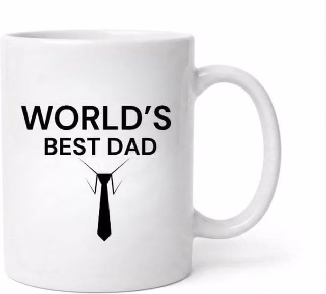 Dyzi World's Best Dad Ceramic Coffee Mug, 320ml, White