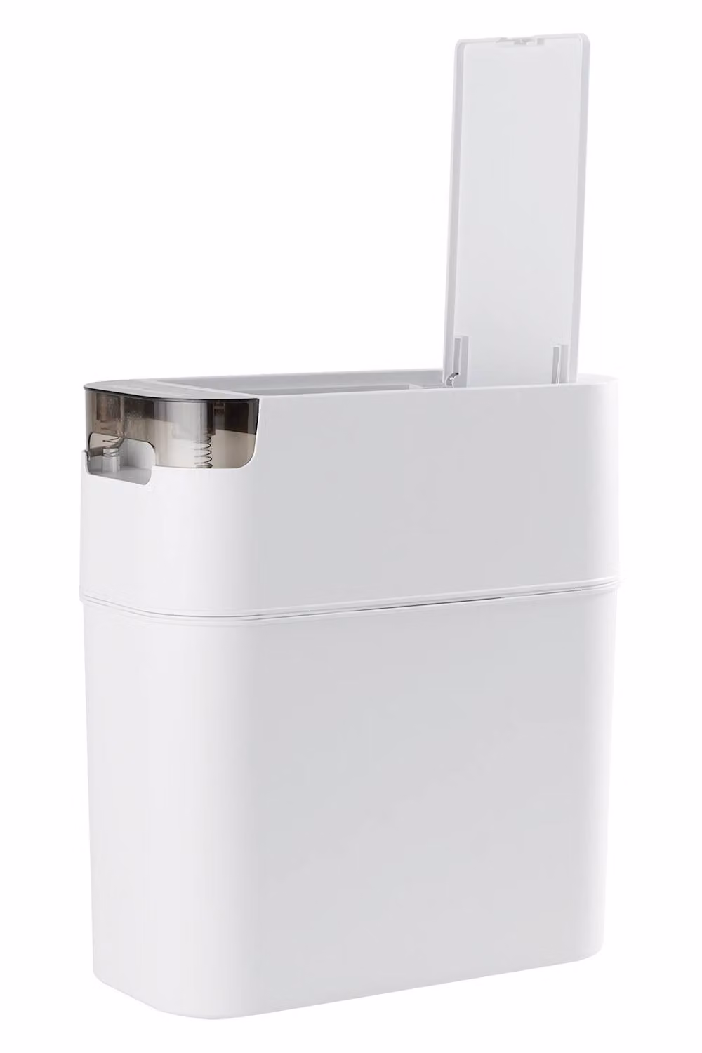 Garden Sanctuary Slim Plastic Rubbish Bin with Flip Lid, White – 1