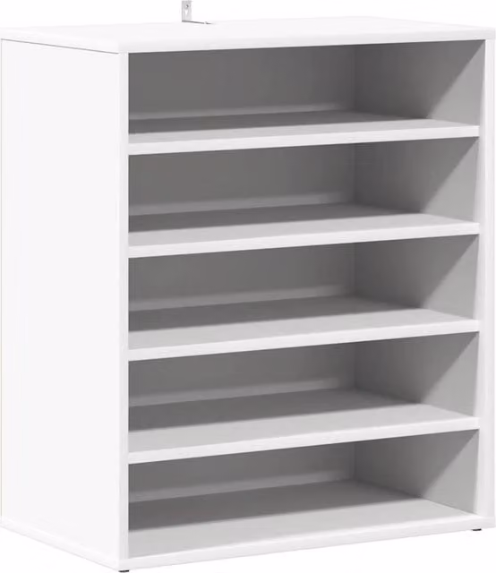 Berkfield Home White Wall Mounted Shoe Cabinet with Internal Shelves, W: 60 cm, D: 35 cm, H: 70 cm – 1