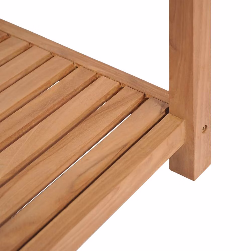 Berkfield Home 4-Tier Solid Teak Bathroom Storage Rack, Brown, W/D/H: 42 x 42 x 165 cm – 3
