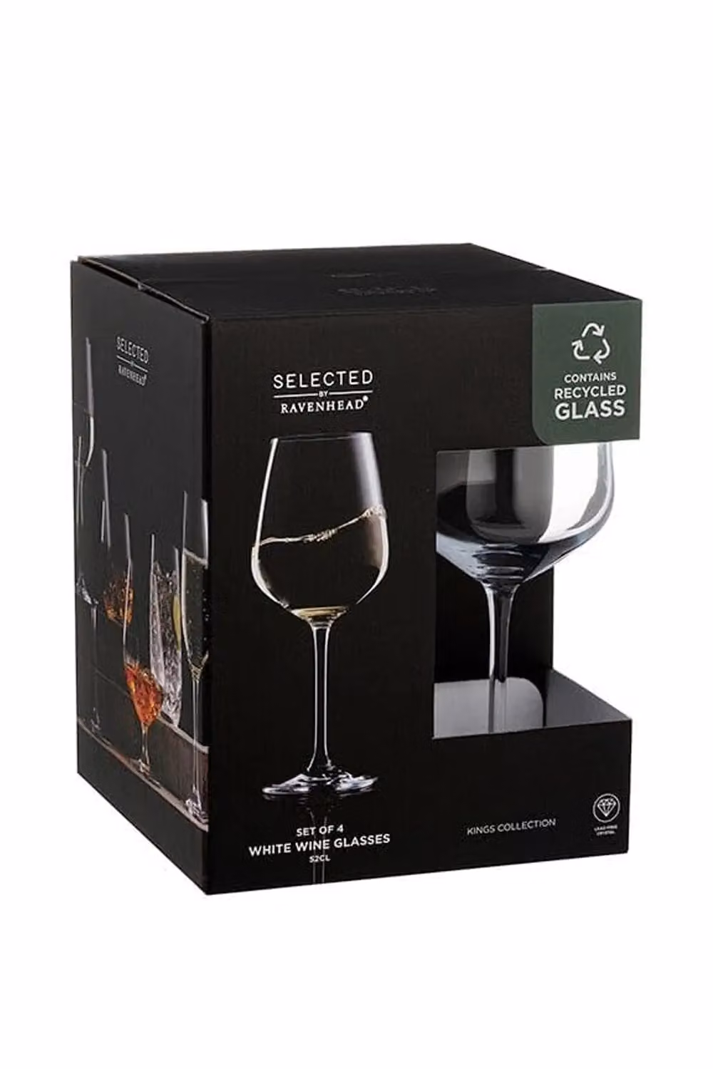 Rayware Ravenhead Kings Set of 4 Transparent Wine Glasses, 520ml – 3