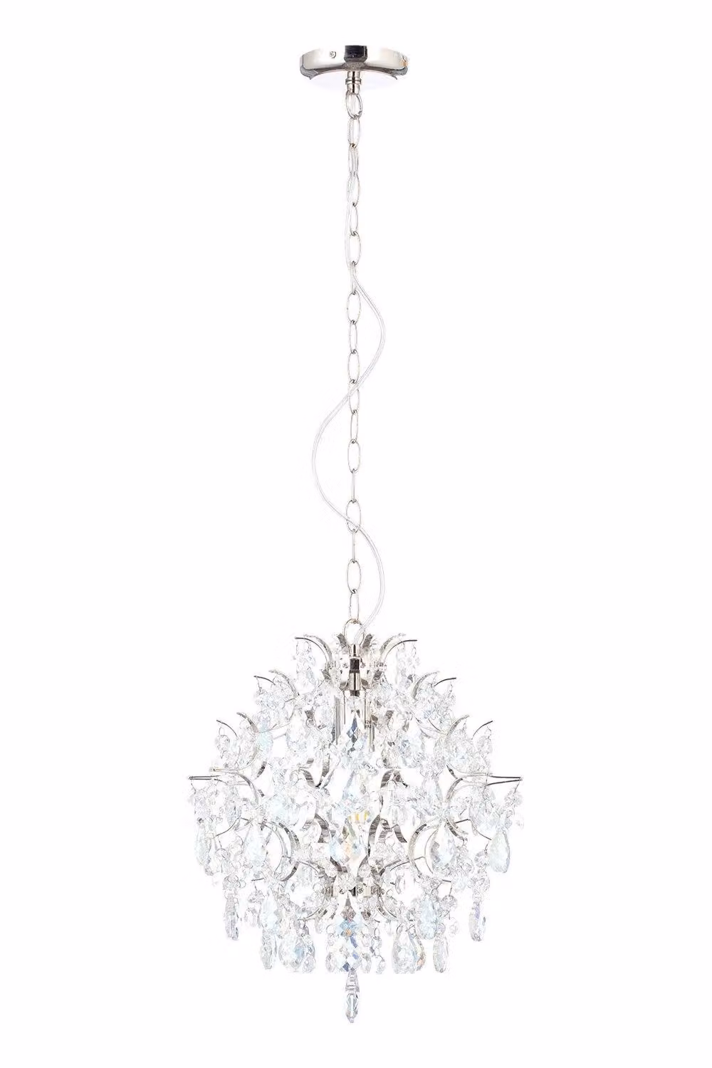 BHS Lighting Lisa Small Pendant Ceiling Light in Silver and Crystal – 2