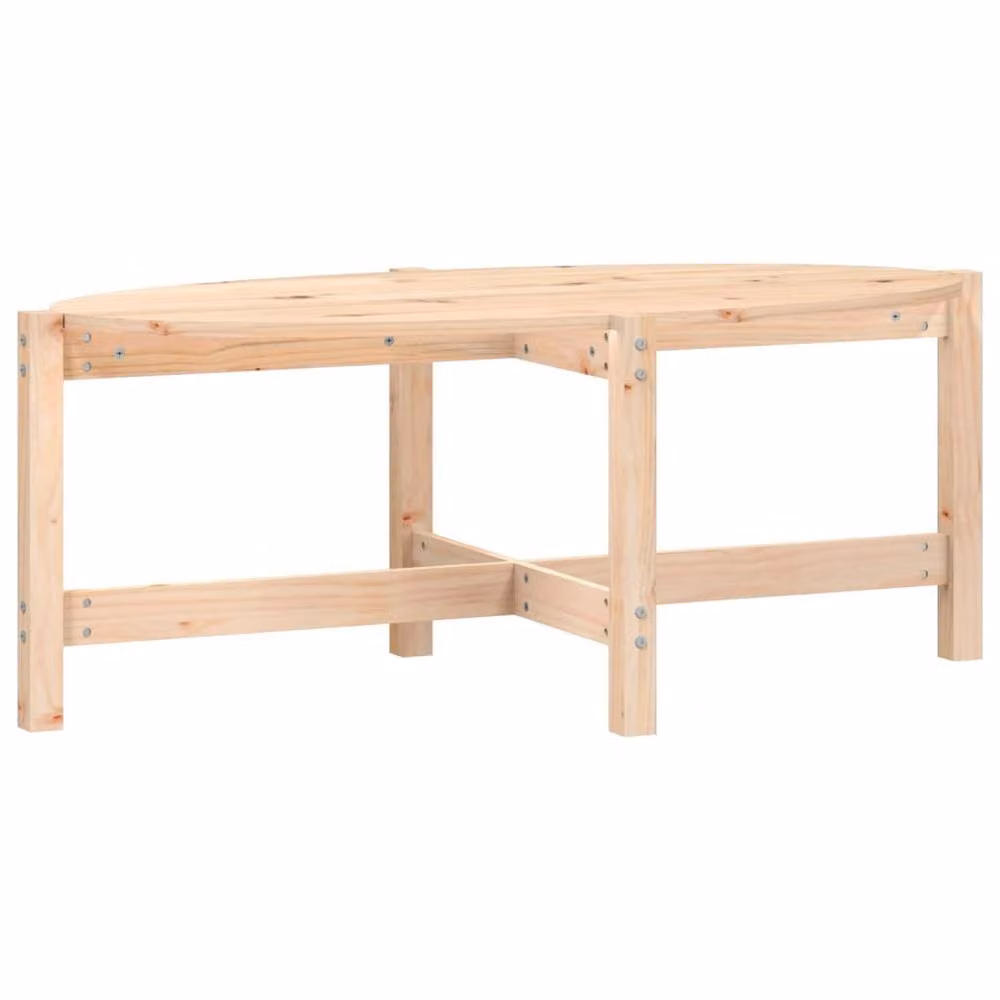 Berkfield Home Beautiful Coffee Table in Light Tan Solid Pine, W: 118 cm, D: 63 cm, H: 45 cm – 2