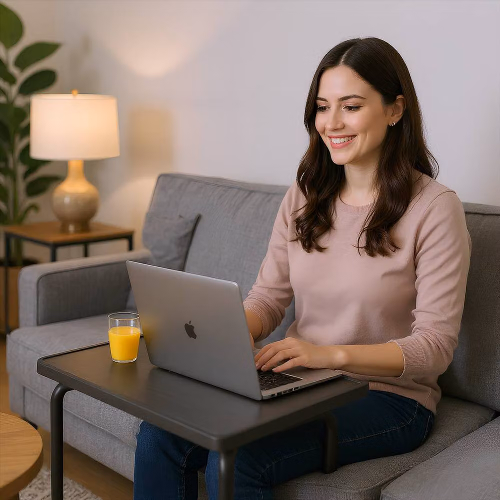 Harbour Housewares Height Adjustable Folding Laptop Table in Black – 3
