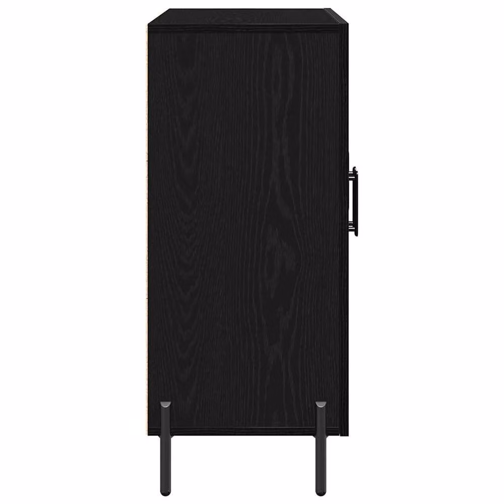 Berkfield Home Modern Black Oak Sideboard in Black, W/D/H: 90 x 34 x 80 cm – 4