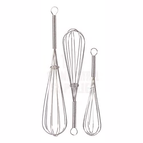 Chef Aid Stainless Steel Balloon Whisk Set, Silver, Set of 3
