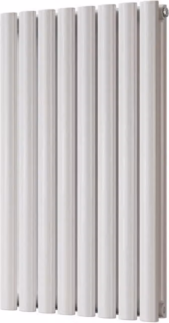 UK Radiators Omeara White Elliptical Tube Horizontal Designer Radiator, W: 46.4 cm, H: 80.0 cm – 1