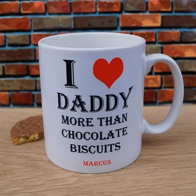 Uniqueful Personalised Love Daddy More Than Mug for Father's Day, White Ceramic – 1
