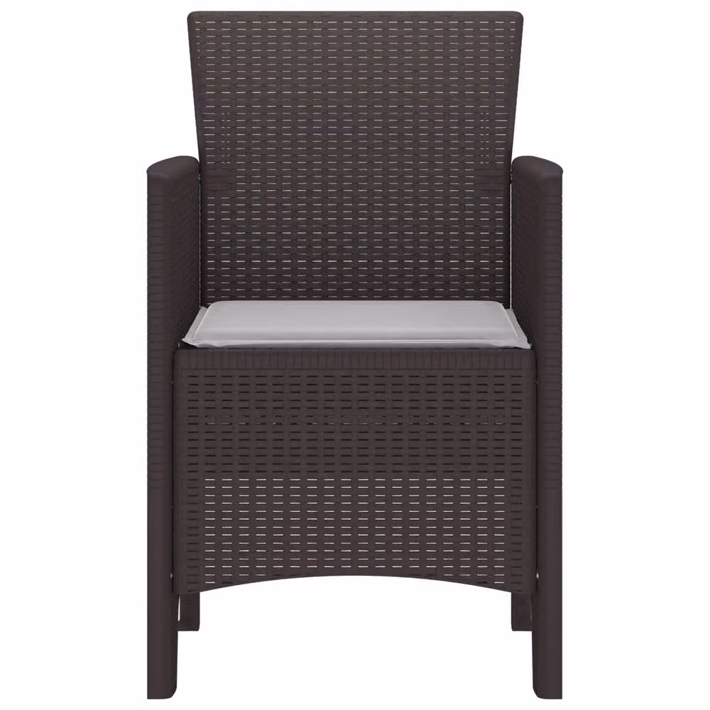 Berkfield Home Set of 2 Brown Polyrattan Garden Chairs with UV-Resistant Polyester Cushions – 4