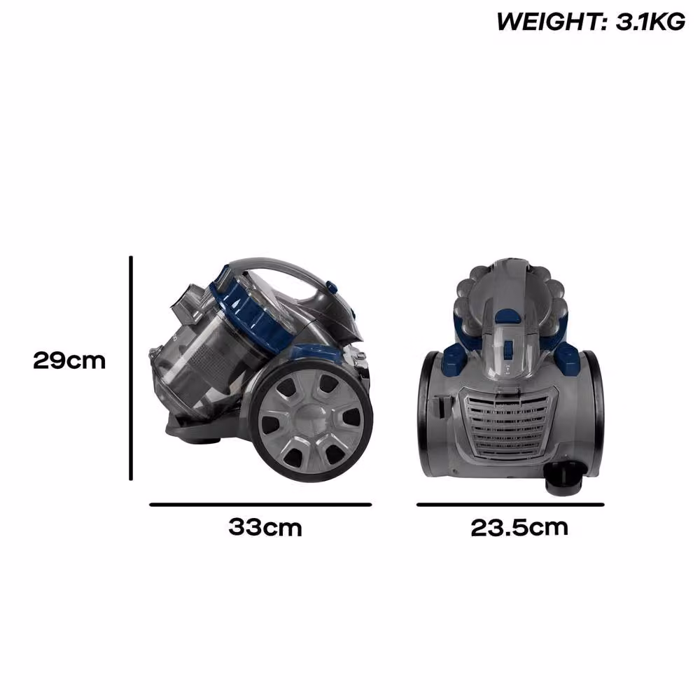 Daewoo Tornado Bagless Cyclonic Cylinder Vacuum Cleaner, 700W, 2L, Grey – 4