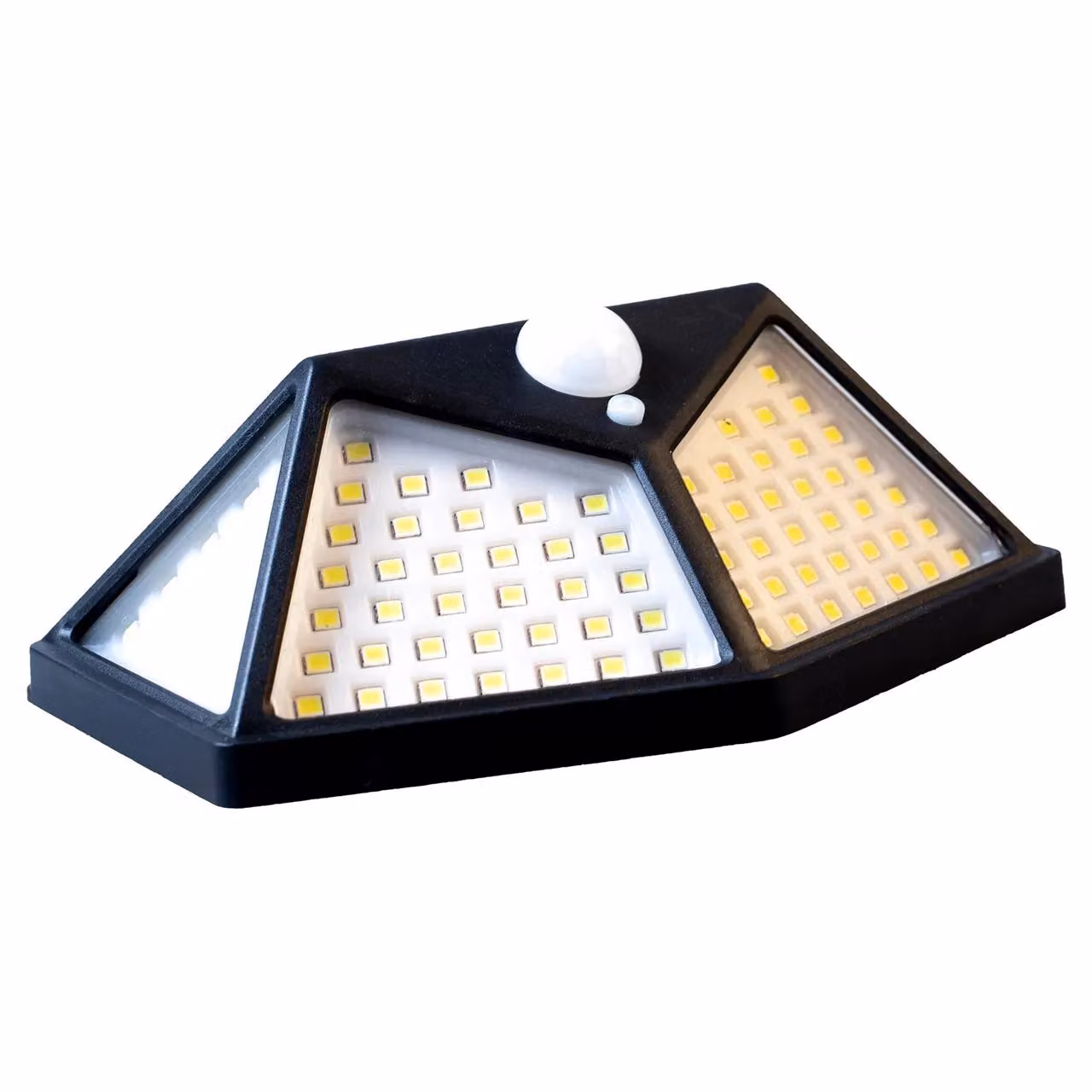 mysmartbuy Black Solar Powered LED PIR Motion Sensor Security Lamp, 600 Lumen Outdoor Garden Wall Light with 100 LEDs, H10 x W13 x D5.5 cm – 2