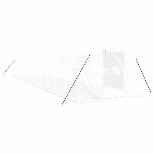 vidaXL Greenhouse with Steel Frame in White, W/D/H: 14 x 3 x 2 m