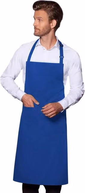 Karlowsky Basic Pocket Buckle Bib Apron in Blue W/H: 75 x 90 cm