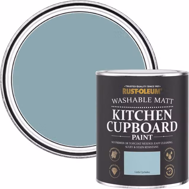 Rust-Oleum Blue Kitchen Cupboard Paint in Matt Finish, Little Cyclades, 0.75 l – 1