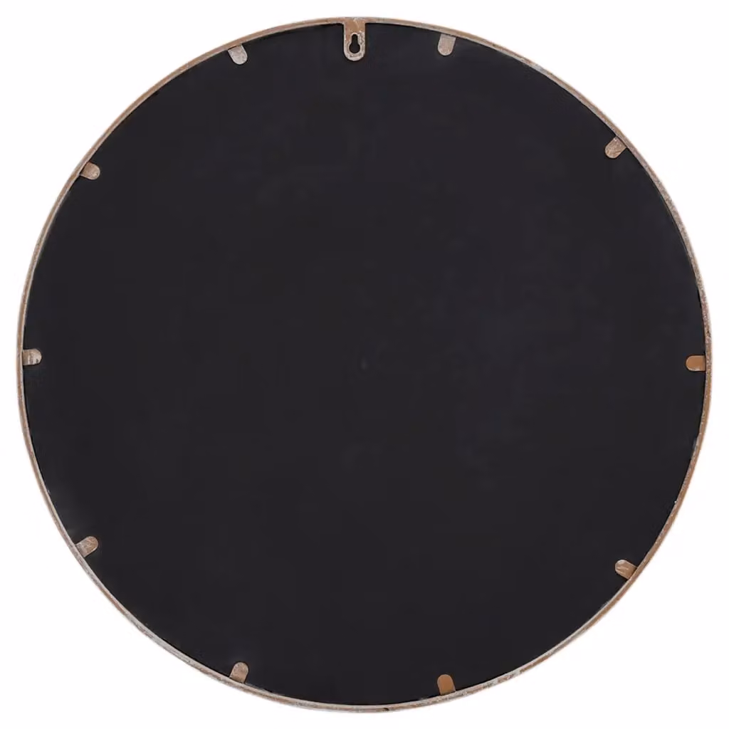 Berkfield Round Metal Garden Wall Mirror in Beige, Diameter: 60 cm – 3