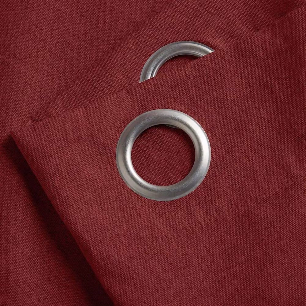 Luxury Living Red Linen Look Blackout Eyelet Curtains, Pair, Width: 229 cm, Drop: 229 cm – 2
