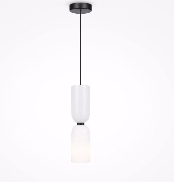 Netlighting Memory Modern Slim Pendant Ceiling Light in Black with White Shade and E14 Socket