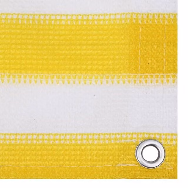 Berkfield Home Fabric Balcony Screen in Yellow and White, W/H: 500 x 120 cm, HDPE