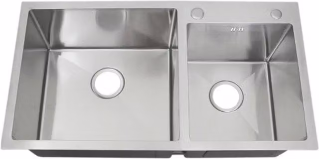 KuKoo Double Stainless Steel Sink in Silver