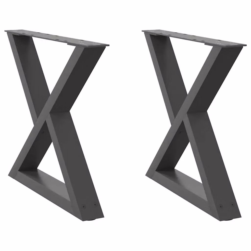 Berkfield Home Steel Coffee Table Legs, 2 Pieces, Anthracite, H: 42-43.3 cm x W: 50 cm – 2