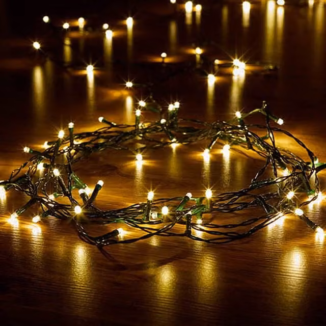 Garden Mile Warm White LED String Lights in Black
