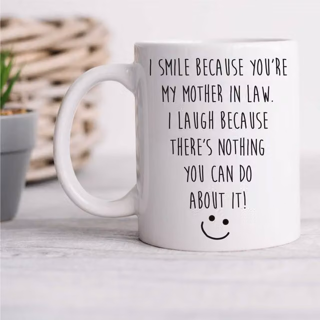 60 Second Makeover White Ceramic Mother in Law Mug, 11oz