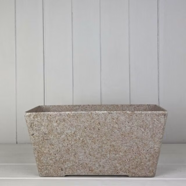 KDMD Rectangular Stone Tabletop Windowsill Planter in Sand and White