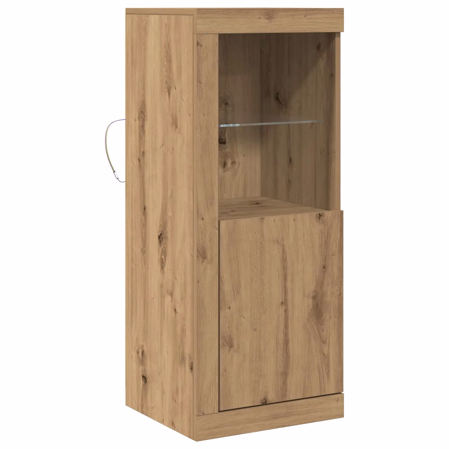 Berkfield Home Artisan Oak Sideboard with Integrated LED Lights in Brown, W/D/H: 41 x 37 x 100 cm – 2