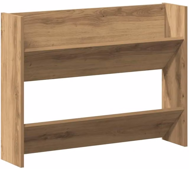 Berkfield Home Artisan Oak Wall Mounted Shoe Cabinet in Brown, W: 80 cm, D: 18 cm, H: 60 cm – 1