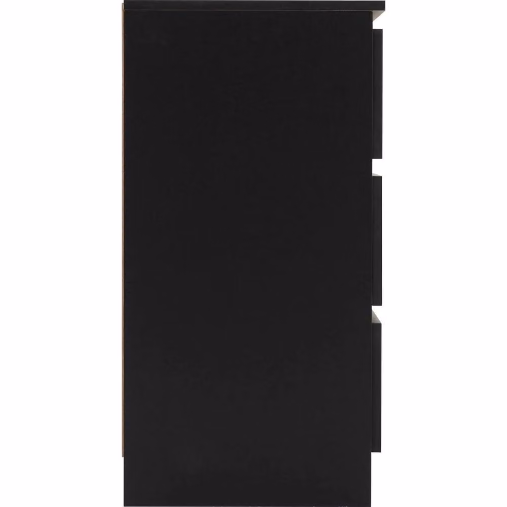 FORGEVIO Black Matt 3 Drawer Chest with Recessed Handles for Bedroom Storage, W: 77 cm, D: 40 cm, H: 100 cm – 4