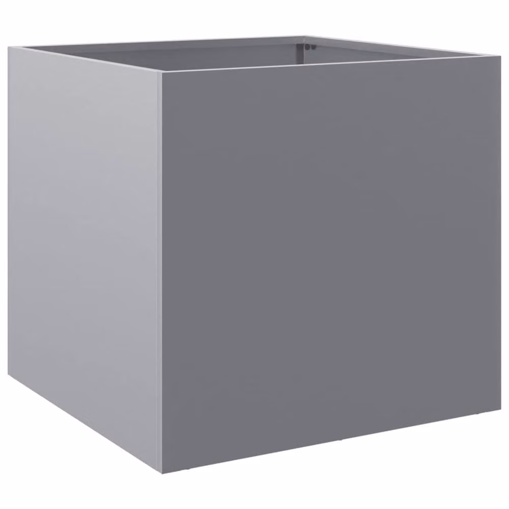 Berkfield Home Galvanised Steel Planter Tub in Silver, W/D/H: 49 x 47 x 46 cm – 2