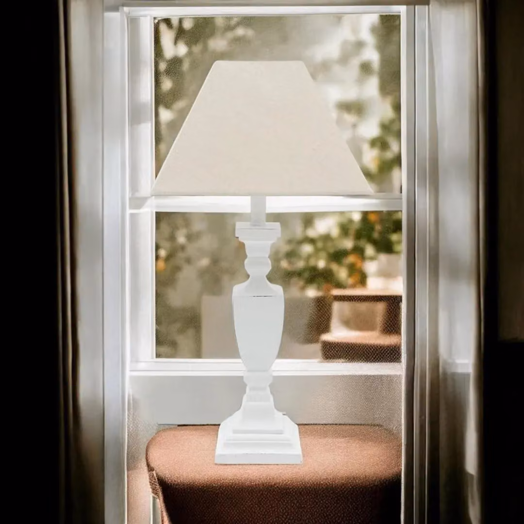 Minster Table Lamp and Shade in White, W/D/H: 20 x 20 x 43 cm – 3