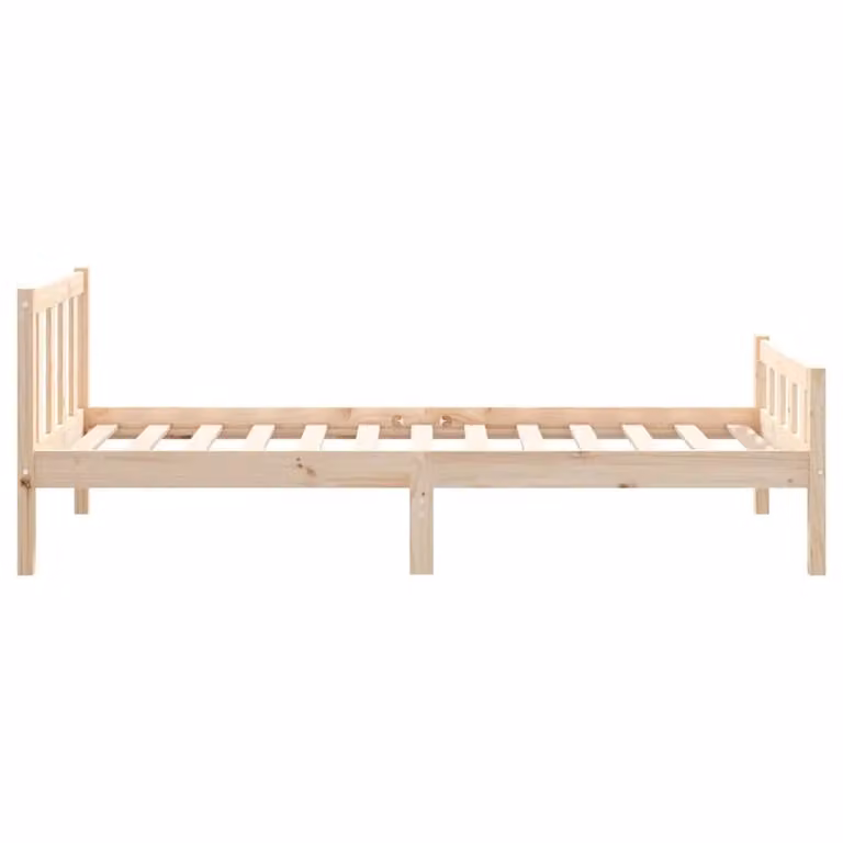 Berkfield Home Single Solid Wood Pine Bed Frame, Brown, W: 90 cm, L: 190 cm