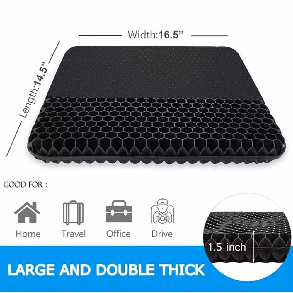 NESTLUNE Orthopaedic Gel Foam Seat Cushion in Black, W/D: 120 x 135 cm – 2