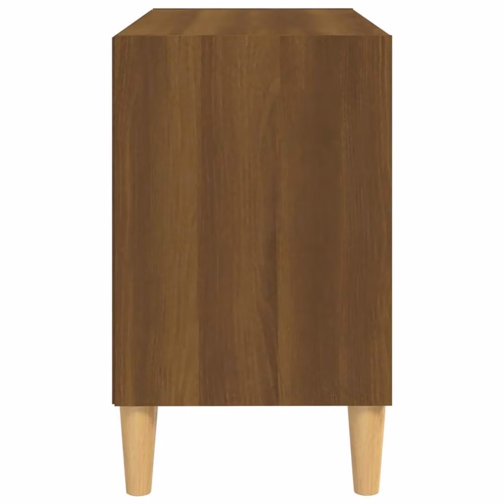 Berkfield Home Scandinavian TV Cabinet in Brown Oak with Solid Wood Legs, W: 69.5 cm, D: 30 cm, H: 50 cm – 4