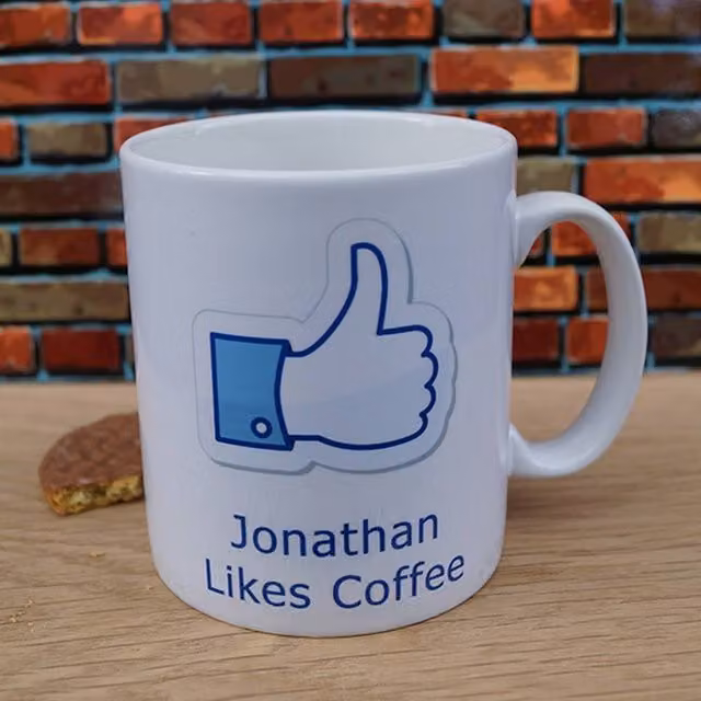 Uniqueful Personalised Who Likes Coffee Ceramic Mug, White