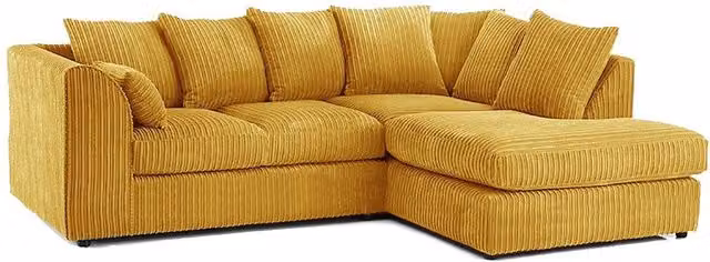 Bliss Furniture Right Hand L Shape Scatter Back Corner Sofa in Yellow