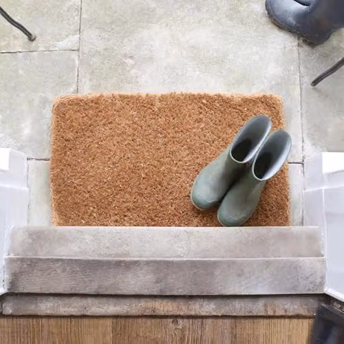 Nicola Spring Handmade Coir Door Mats, Pack of 2, Brown and Beige, W: 90 cm, D: 60 cm, H: 3 cm – 2