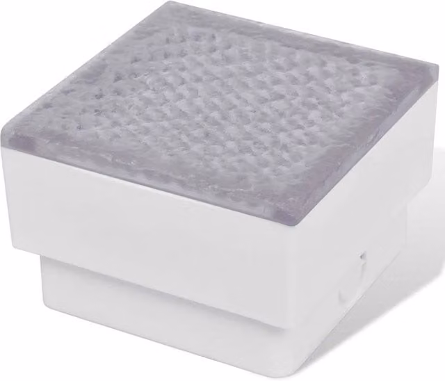 Berkfield Home 12-Piece LED Inground Garden Lights, White, W/D/H: 10 x 10 x 6.8 cm